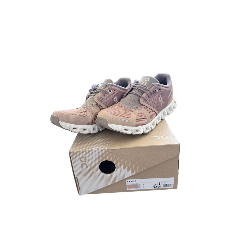 On Running Cloud 5 Rosebrown Fog Womens Running Shoes Size 6
